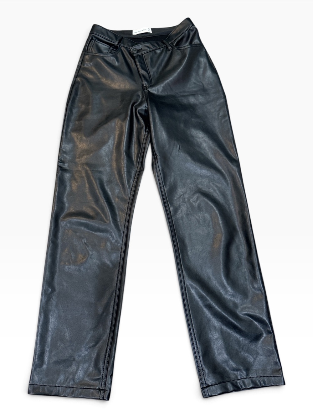 Abercrombie & Fitch ’90s Straight Faux Leather Pants Black Size 27 / 4